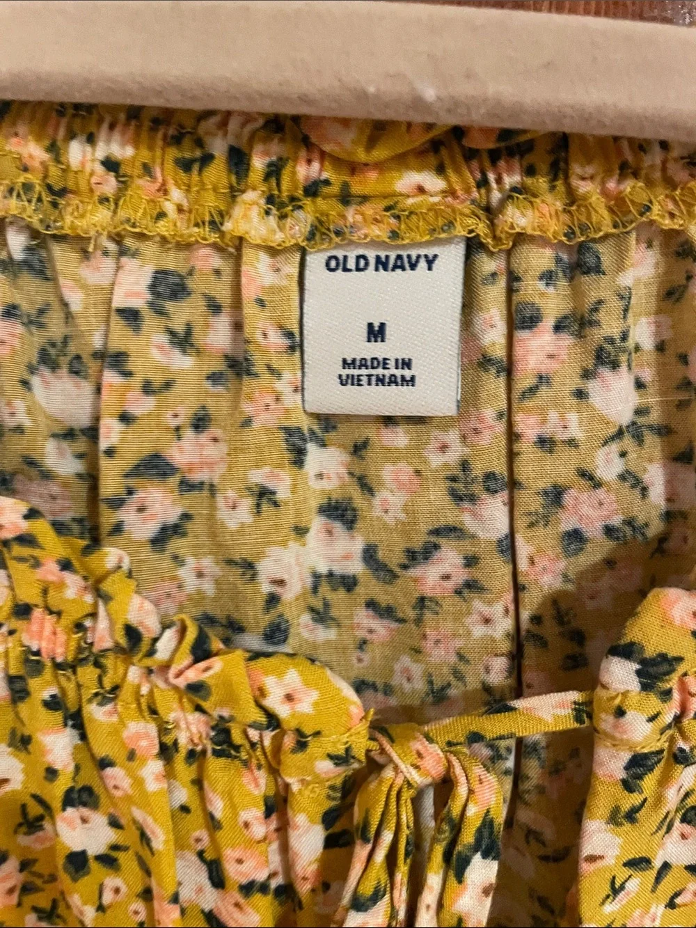 Old Navy Yellow Floral Off-Shoulder Peasant Top